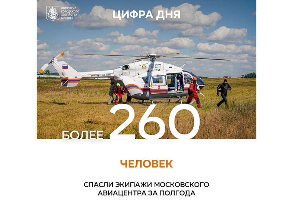 Более 260 человек спасли экипажи Московского авиационного центра за полгода